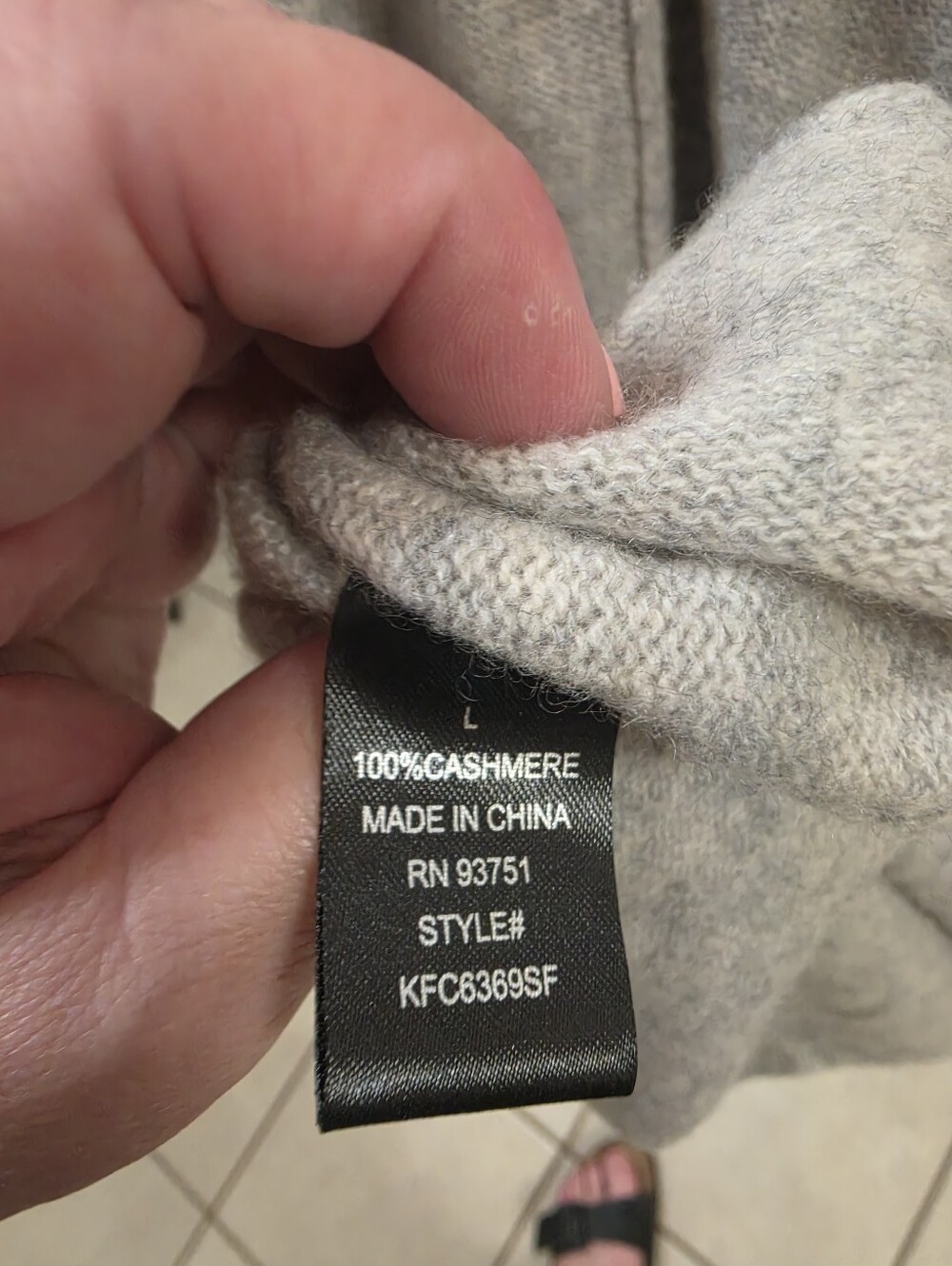 Lusso Women's Gray 100% Cashmere Open Front Duster Cardigan Large - Picture 5 of 6